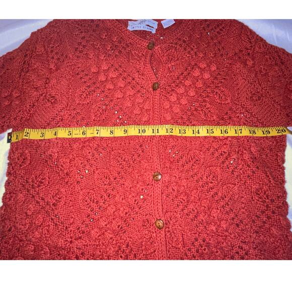 Marisa Christina Cardigan Knitted by Hand - Size XL - Beautiful Pattern & Color - Picture 9 of 11
